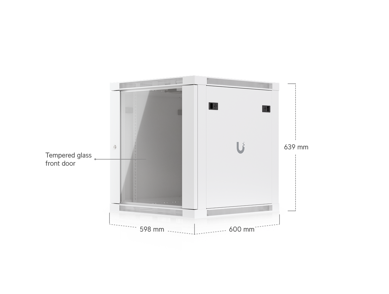 Ubiquiti 12U Rack Cabinet,Fully Assembled Wall-Mount Rack,Built-In Fans,Removable Panels, Easy Equipment Access,Space-Efficient Small-Scale Deployment