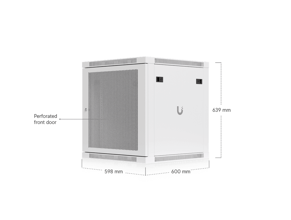 Ubiquiti 12U Rack Cabinet,Fully Assembled Wall-Mount Rack,Built-In Fans,Removable Panels, Easy Equipment Access,Space-Efficient Small-Scale Deployment