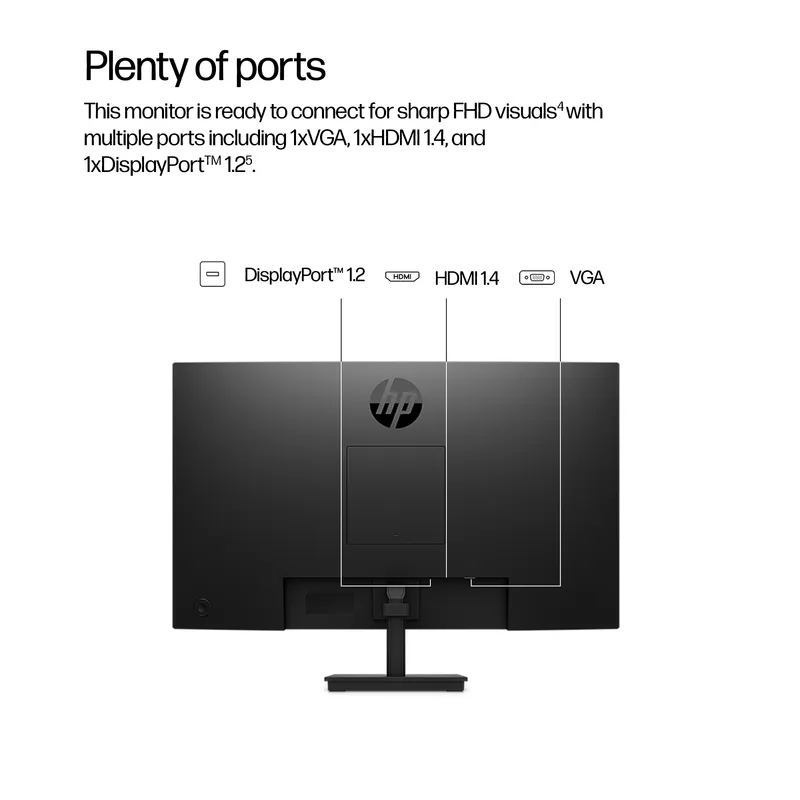 HP 327PH 27' 100Hz IPS FHD Business Monitor Anti-Glare 1920x1080 16:9 5ms Tilt Height Adjustment Slim Bezel Low Blue Light HDMI VGA DP Speaker VESA