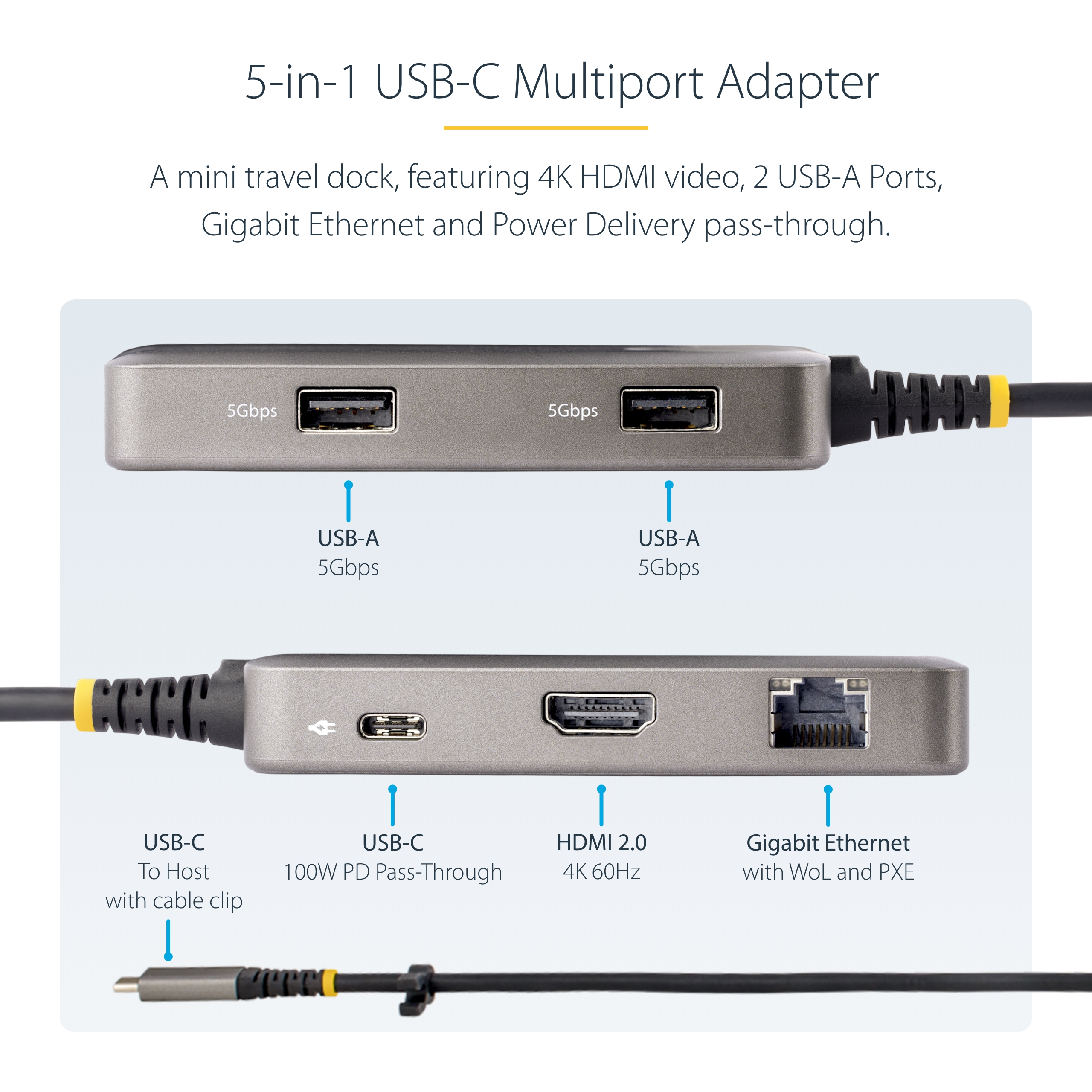 USB-C Multiport Adapter HDMI USB Hub thumbnail 2
