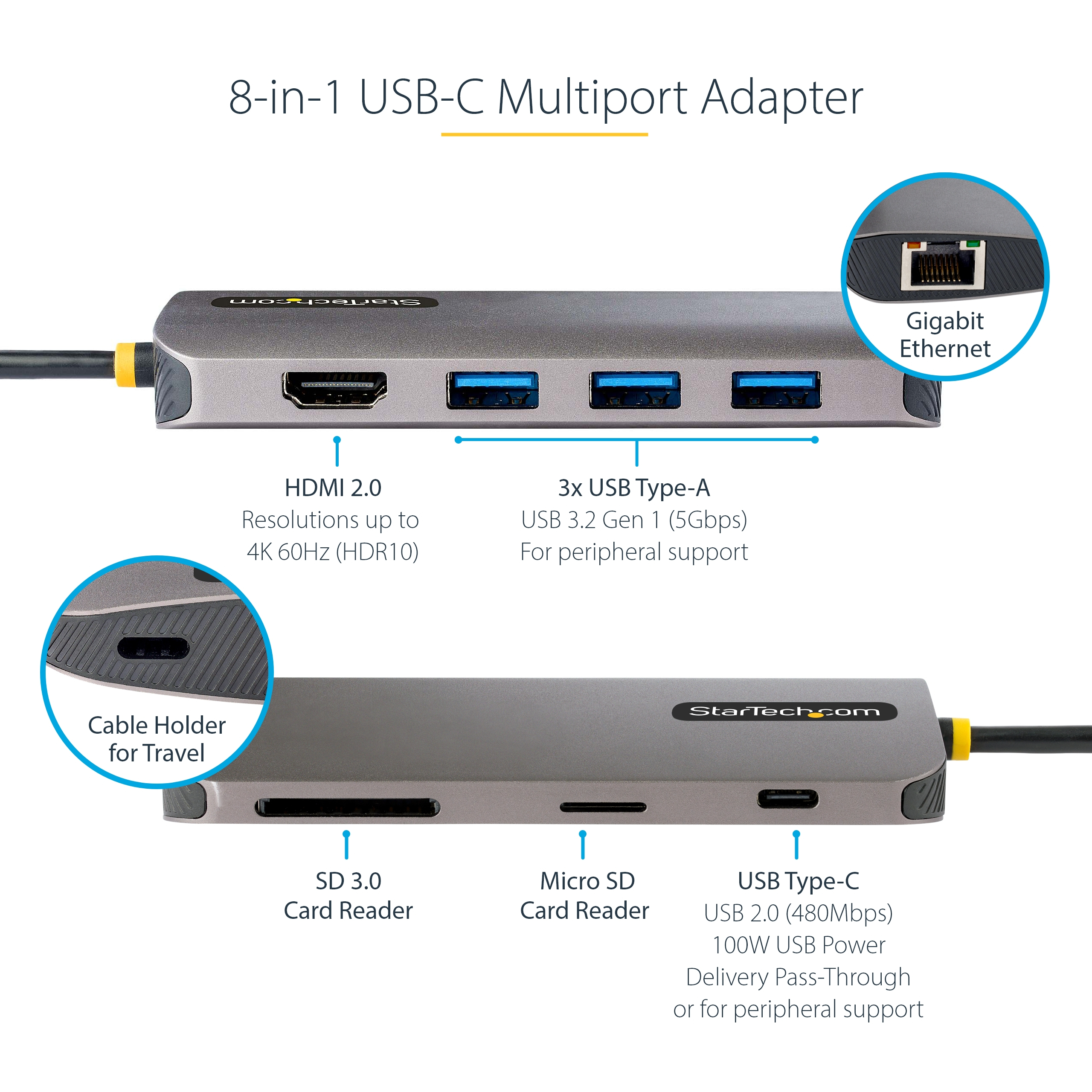 USB C Multiport Adapter 4K 60Hz HDMI thumbnail 2