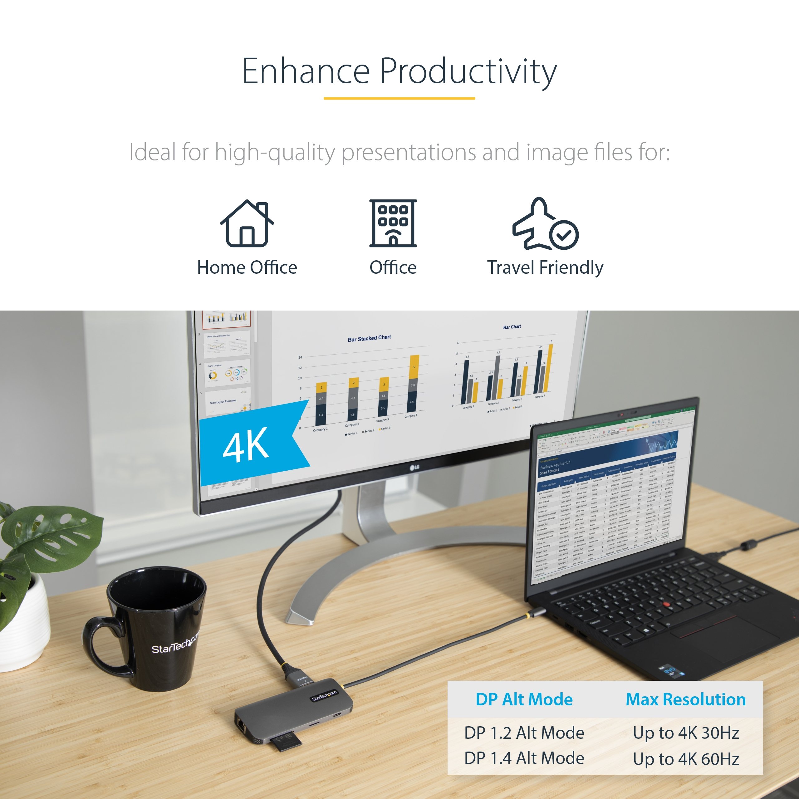 USB C Multiport Adapter 4K 60Hz HDMI thumbnail 3
