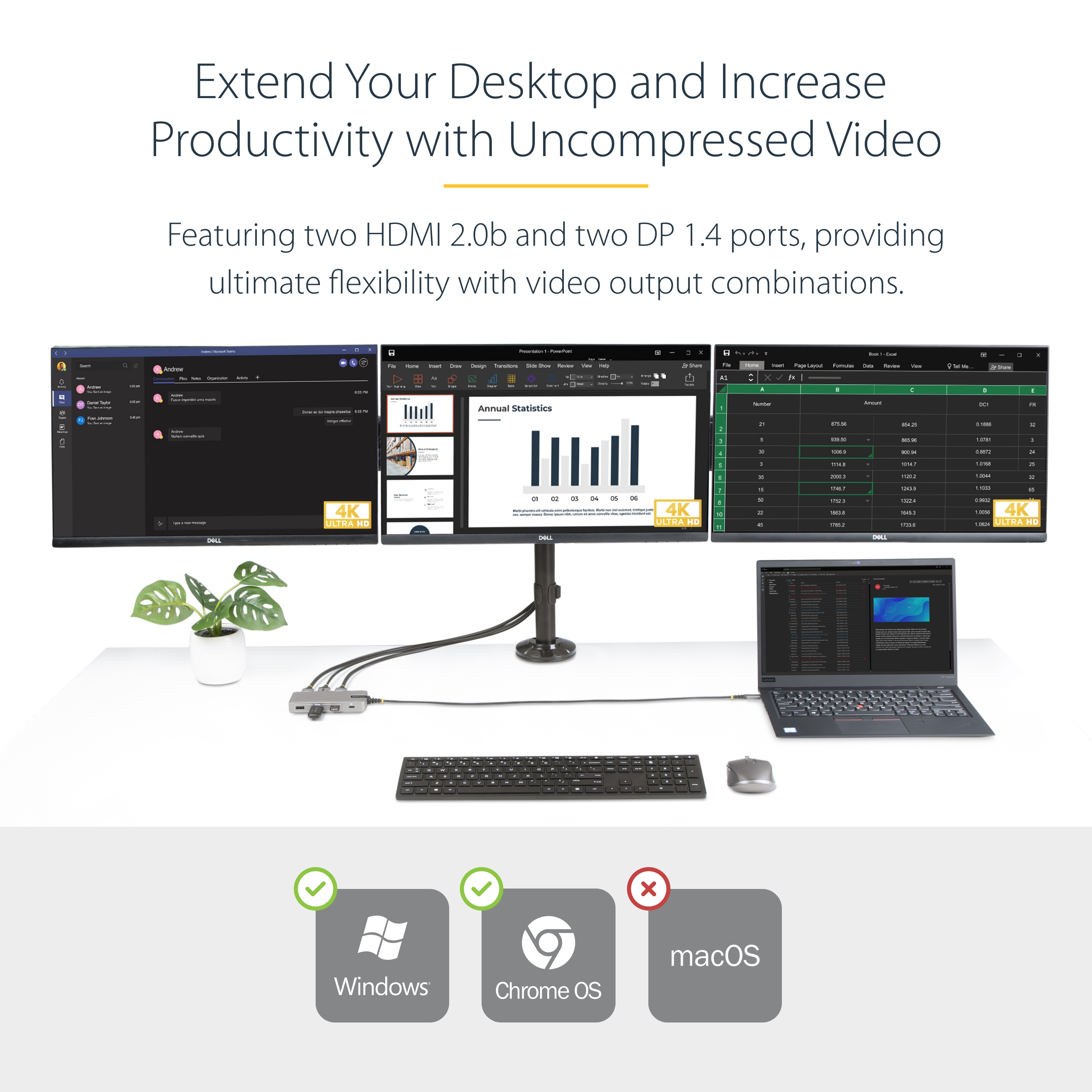USB-C Triple-Monitor Multiport Adapter thumbnail 1