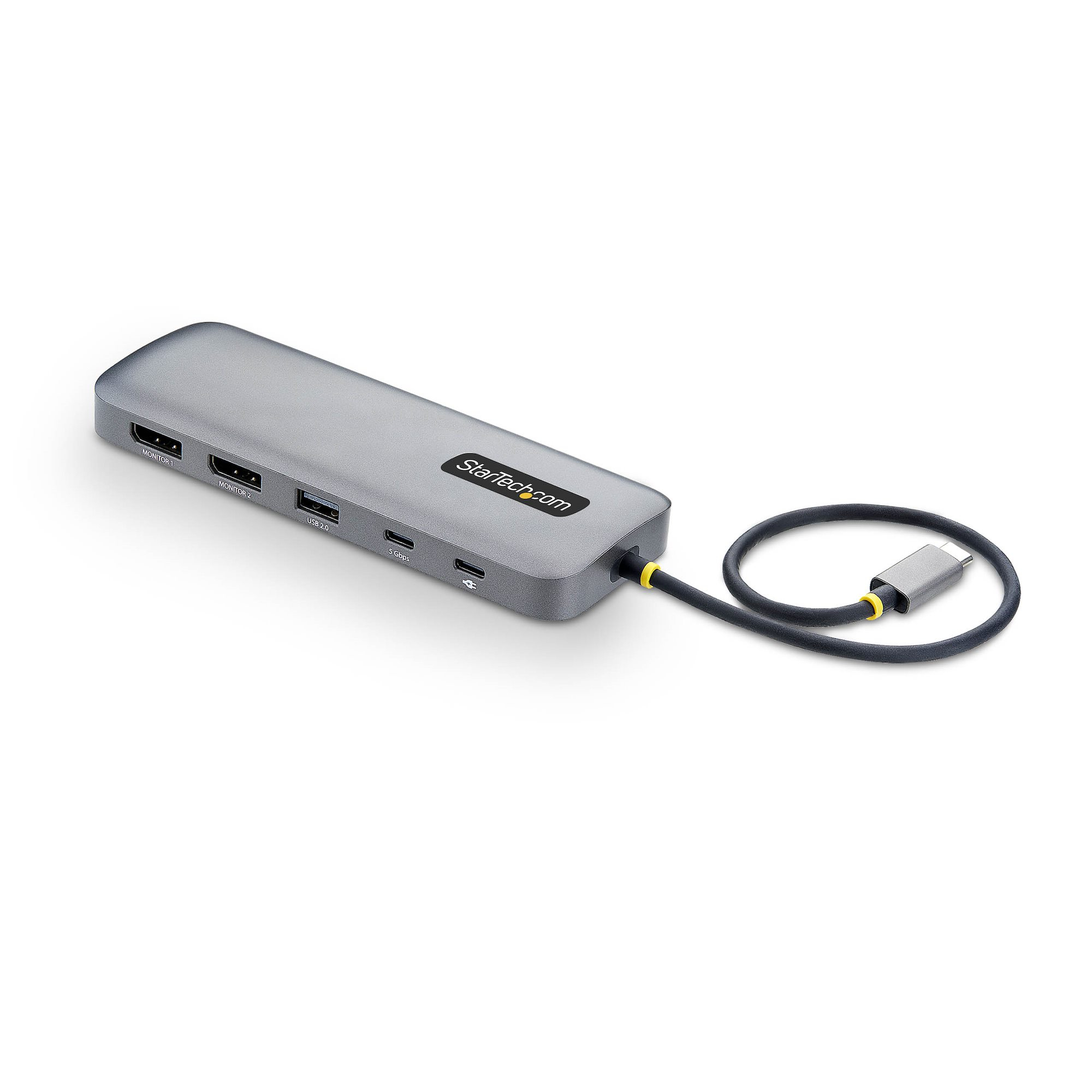 STARTECH.COM USB-C TO DUAL-DP MULTIPORT ADAPTER, 100W, 4K 60HZ, GBE, 3 YR thumbnail 1