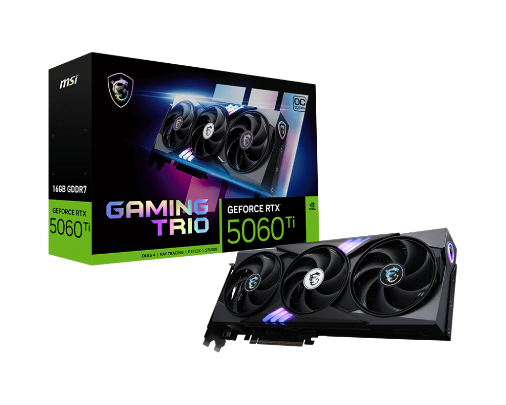 MSI nVidia GeForce RTX™ 5060 Ti 16G GAMING TRIO OC, PCI Express® Gen 5x16, Boost: 2647 MHz, CUDA 4608 Units, 16GB GDDR7, HDMI™ x 1 thumbnail 2