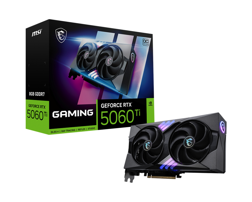 MSI nVidia GeForce RTX™ 5060 Ti 8G GAMING OC ,  PCI Express® Gen 5 x16, Boost: 2647 MHz, CUDA 4608 Units, 8GB GDDR7, HDMI™ x 1 thumbnail 2