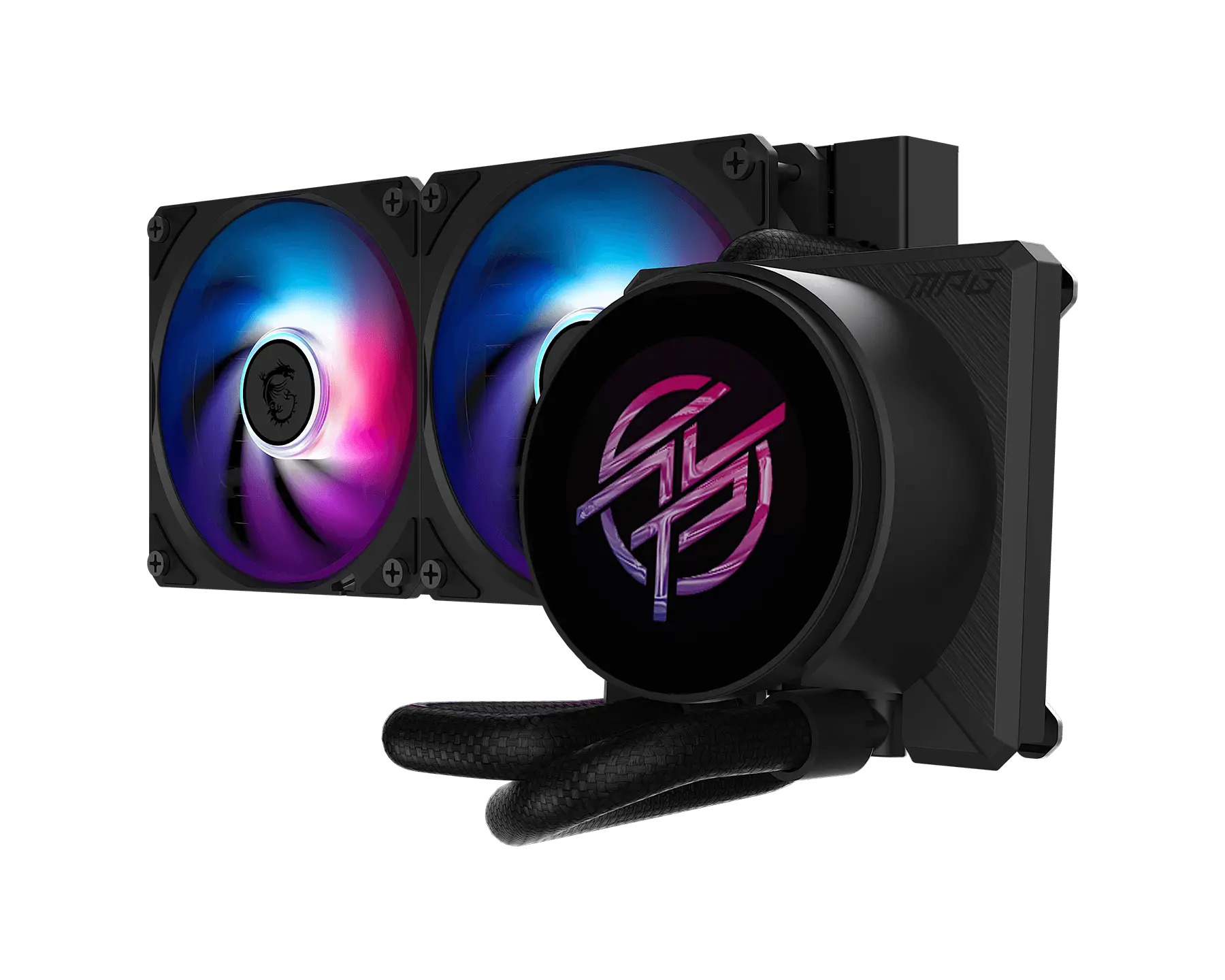 MSI MPG CORELIQUID P22 240 - BLACK, 240mm AIO CPU cooler with 2.1' IPS LCD, dual ARGB fans, and Intel LGA1700/1851 & AMD AM4/AM5 support thumbnail 1