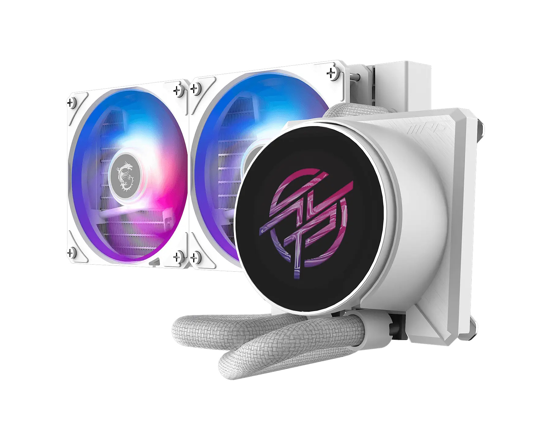 MSI MPG CORELIQUID P22 240 - WHITE, 240mm AIO CPU cooler with 2.1' IPS LCD, dual ARGB fans, and Intel LGA1700/1851 & AMD AM4/AM5 support thumbnail 1