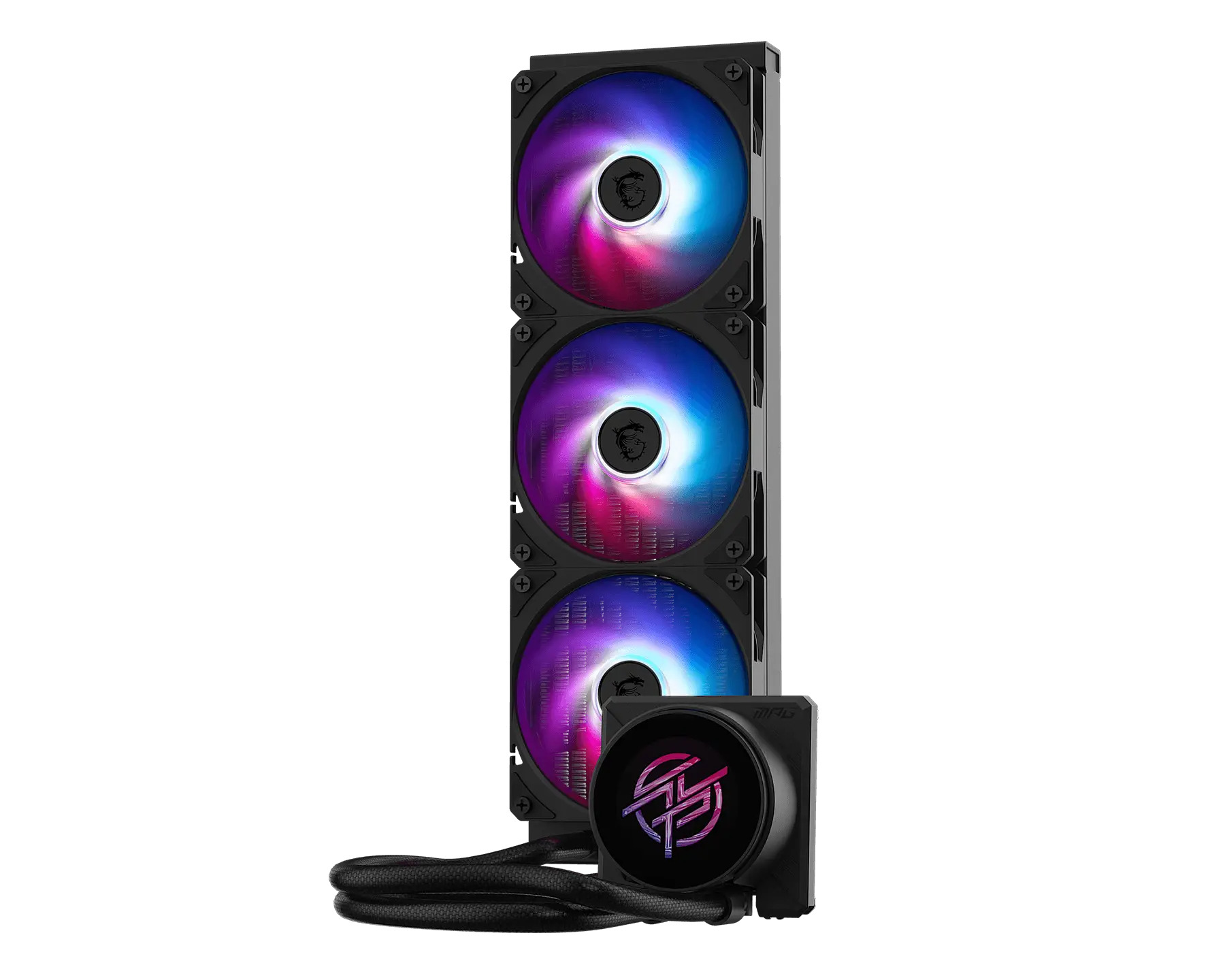 MSI MPG CORELIQUID P22 360 Black, 360mm AIO, 2.1' IPS LCD, 540x540, 3x120mm ARGB Fans, 2000RPM, 62.6CFM, LGA1700/1851, AM4/AM5 thumbnail 2