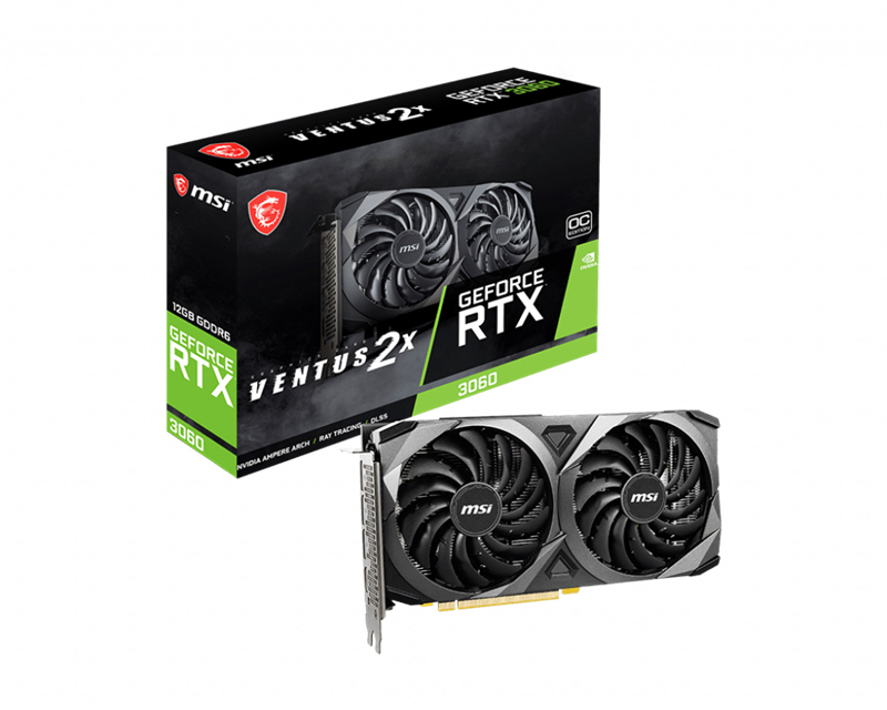MSI nVidia GeForce RTX 3060 VENTUS 2X OC 12GB Video Card, PCI-e 4.0, GDDR6, 1807 MHz Boost Clock, 3x DisplayPort 1.4, 1x HDMI 2.1 thumbnail 4