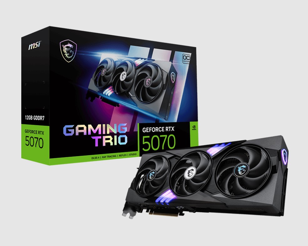 MSI nVidia GeForce RTX™ 5070 12G GAMING TRIO OC, PCI Express® Gen 5, Boost: 2610 MHz, CUDA 6144 Units, 12GB GDDR7, HDMI™ x 1 thumbnail 4