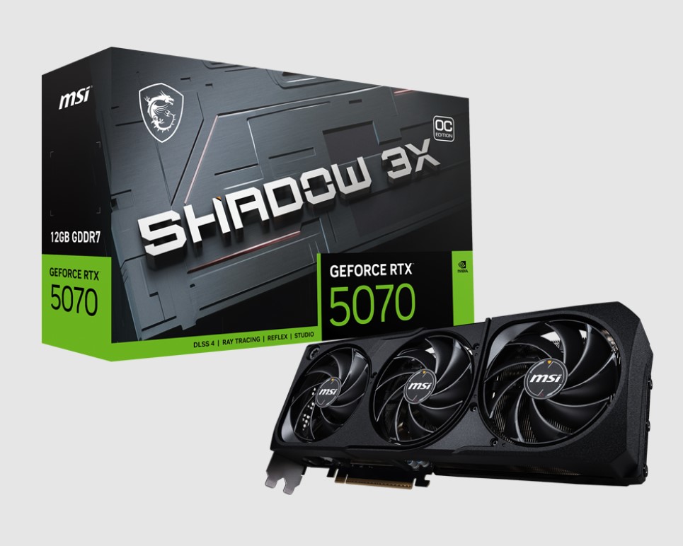 MSI nVidia GeForce RTX™ 5070 12G SHADOW 3X OC, PCI Express® Gen 5, Boost: 2542 MHz, CUDA 6144 Units, 12GB GDDR7, HDMI™ x 1 thumbnail 4