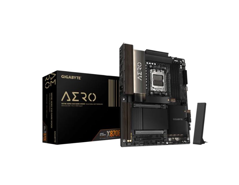 Gigabyte X870E AERO X3D DK WOOD AM5 DDR5 256GB USB4 Wi-Fi7 MT7927, RZ738 5GbE PCIe5 M.2 PCIe5/4 HDMI ALC1220 ATX thumbnail 4