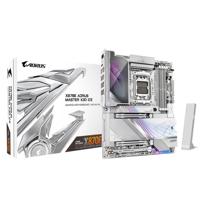 Gigabyte X870E A MASTER X3D ICE: AM5, DDR5 256GB, ALC1220, 10GbE+5GbE LAN, Wi-Fi 7, BT 5.4, Q-Flash, GCC, ATX, Win11, Ryzen 7000–9000 thumbnail 2