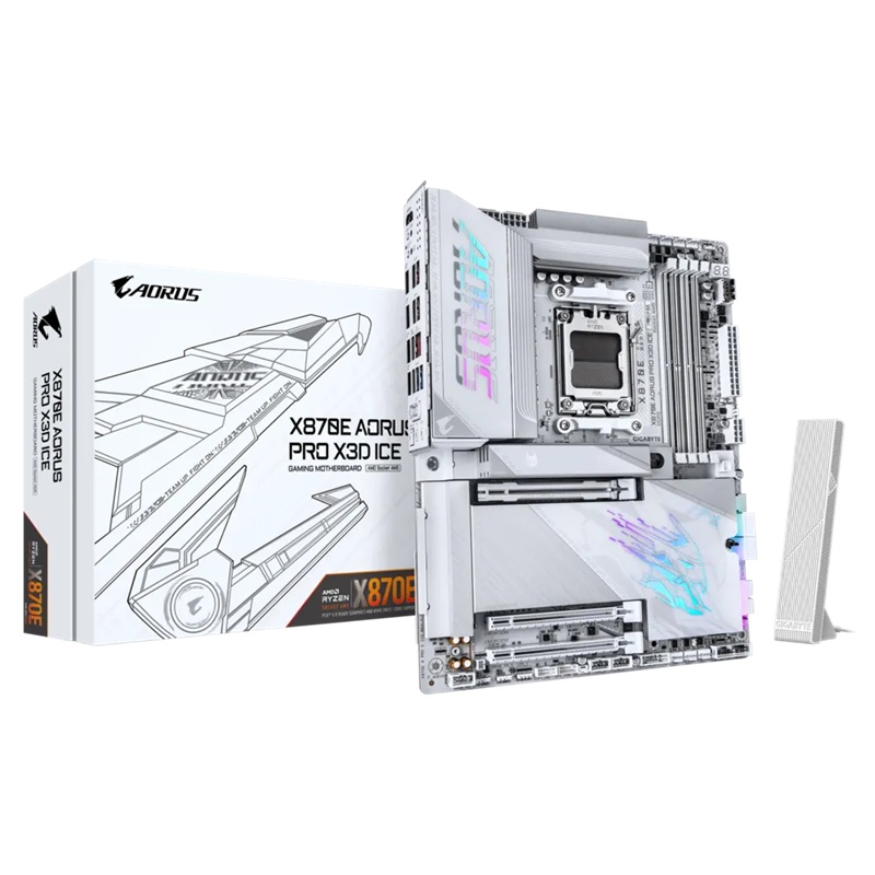 Gigabyte X870E A PRO X3D ICE: AM5, DDR5 256GB, ALC1220, 5GbE LAN, Q-Flash, Smart Backup, GCC, ATX, Win11, Ryzen 7000–9000 thumbnail 4